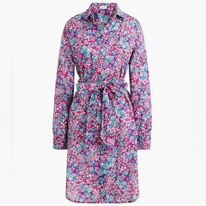 J. Crew Factory Beach Shirt Dress - Brilliant Plum Regal Blue
